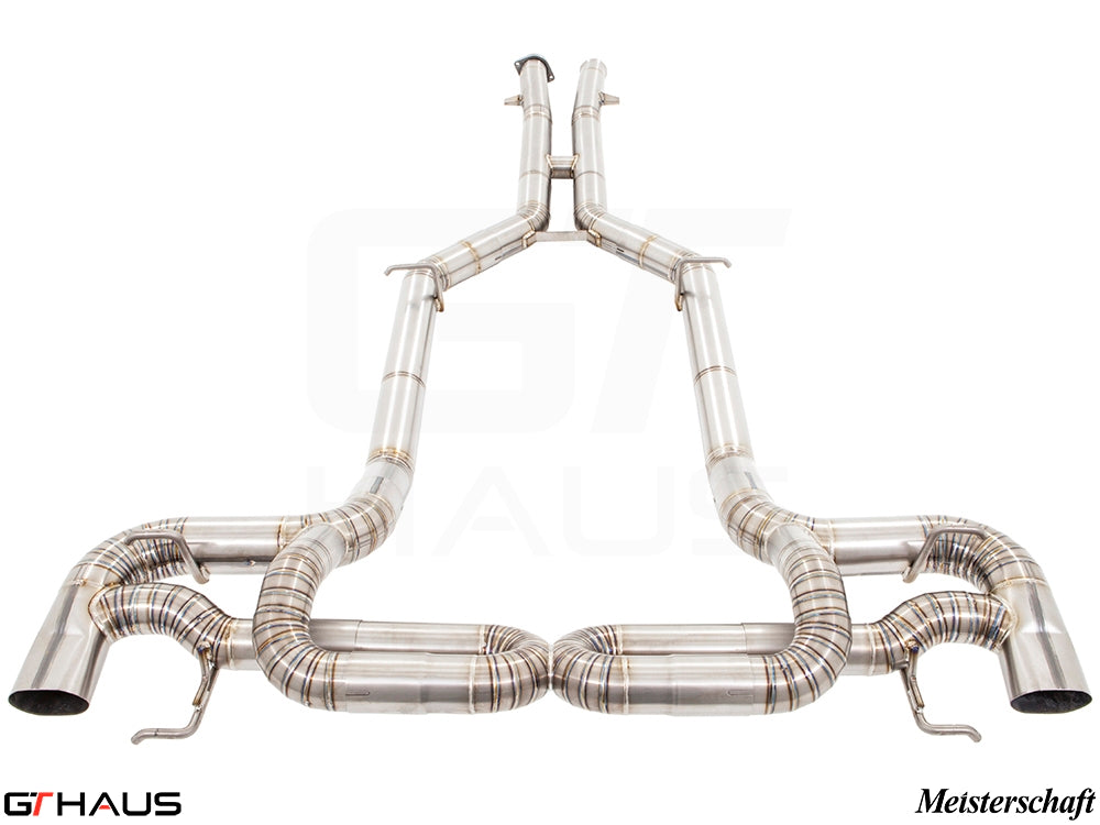 Premium stainless steel exhaust system for Mercedes-Benz C197 SLS Coupe/Roadster, enhancing performance and sound.