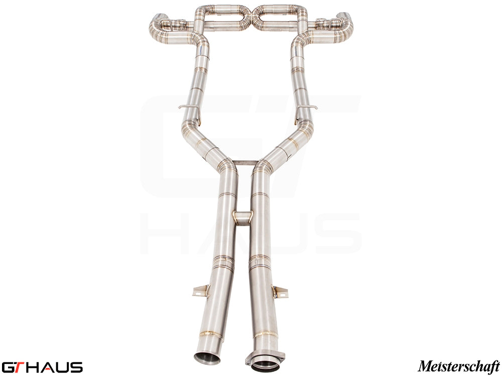 Premium stainless steel exhaust system for Mercedes-Benz C197 SLS Coupe/Roadster, enhancing performance and sound.