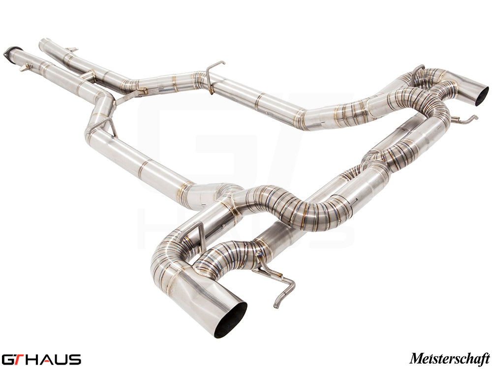 Premium stainless steel exhaust system for Mercedes-Benz C197 SLS Coupe/Roadster, enhancing performance and sound.