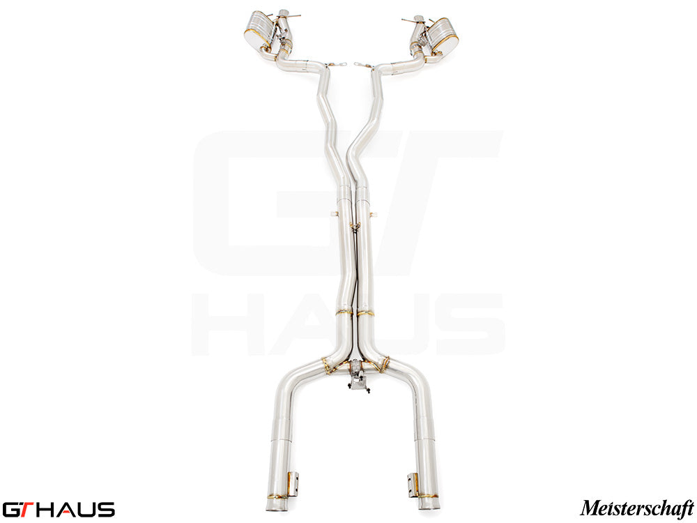 Premium performance exhaust system for Mercedes-Benz C205 C-Coupe C63s V8 4.0 Bi-turbo, featuring stainless steel construction.