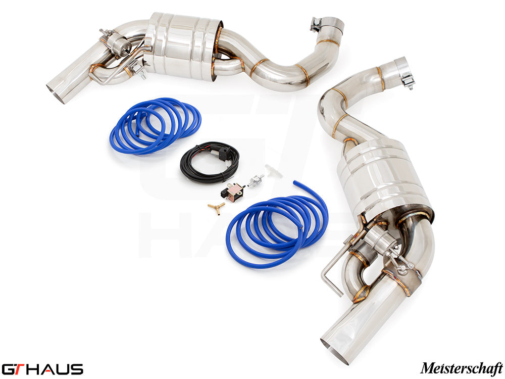 Premium exhaust system for Mercedes-Benz C217 S-Class Coupe S550/S560 V8 Bi-Turbo, featuring stainless steel construction.