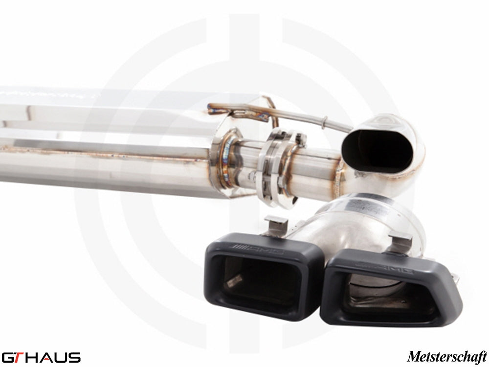 Premium exhaust system for Mercedes-Benz GLE450/43 AMG, featuring stainless steel construction and dual tips.