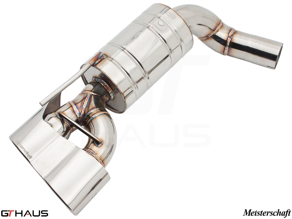 Premium stainless steel exhaust system for Mercedes-Benz R230 SL-Class SL55 AMG, featuring Meisterschaft craftsmanship.