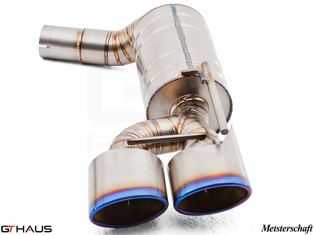Premium exhaust system for Mercedes-Benz R230 SL-Class SL65 AMG V12 Bi-turbo, featuring dual tips and high-quality stainless steel.