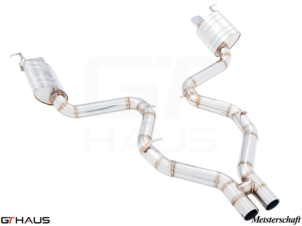 Premium stainless steel exhaust system for Mercedes-Benz R231 SL-Class SL500/550 5.5L V8 Turbo, enhancing performance and sound.