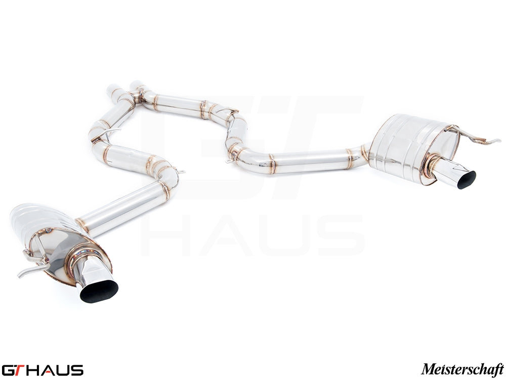 Premium performance exhaust system for Mercedes-Benz R231 SL-Class SL65 AMG, featuring stainless steel construction and sleek design.
