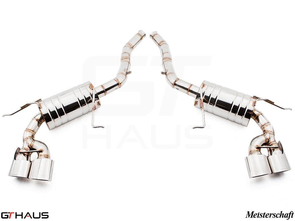 Premium performance exhaust system for Mercedes-Benz W164 ML63 AMG, featuring polished stainless steel construction.