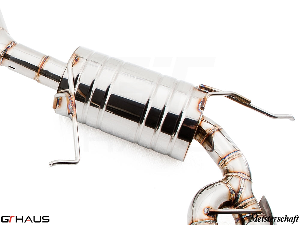 Premium stainless steel exhaust system for Mercedes-Benz W164 ML63 AMG, enhancing performance and sound quality.