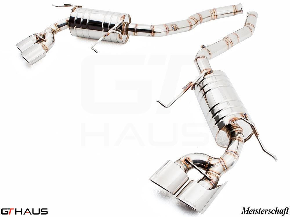 Premium stainless steel exhaust system for Mercedes-Benz W164 ML63 AMG, enhancing performance and sound.