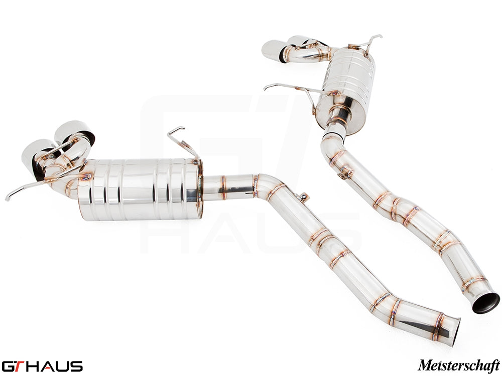 Premium stainless steel exhaust system for Mercedes-Benz W164 ML63 AMG, enhancing performance and sound.