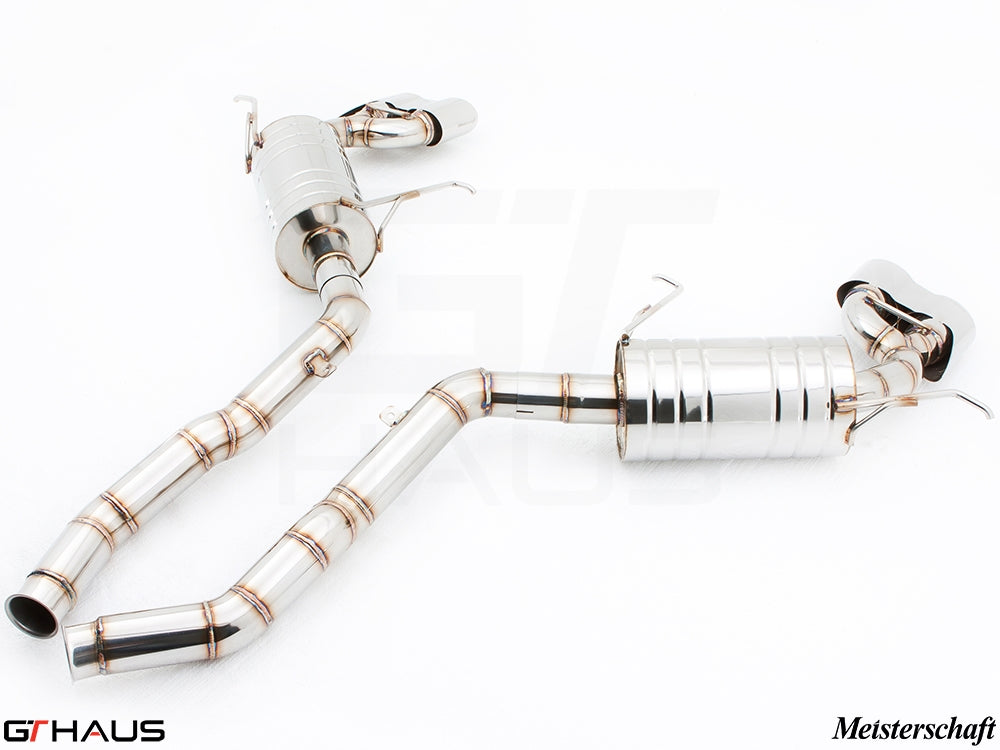 Premium performance exhaust system for Mercedes-Benz W164 ML63 AMG, featuring stainless steel construction and precision design.