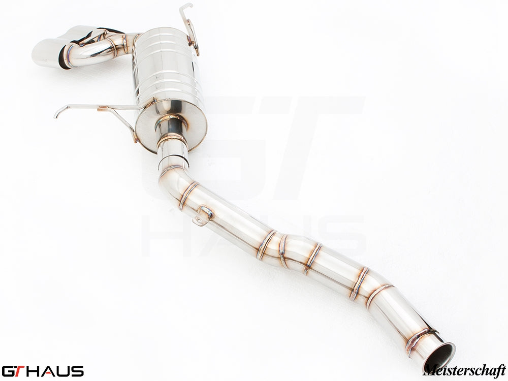 Premium stainless steel exhaust system for Mercedes-Benz W164 ML63 AMG, enhancing performance and sound.