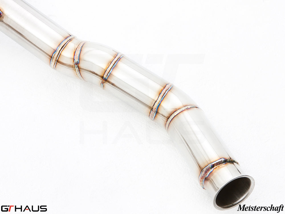 Premium stainless steel exhaust pipe for Mercedes-Benz W164 ML63 AMG, enhancing performance and sound.