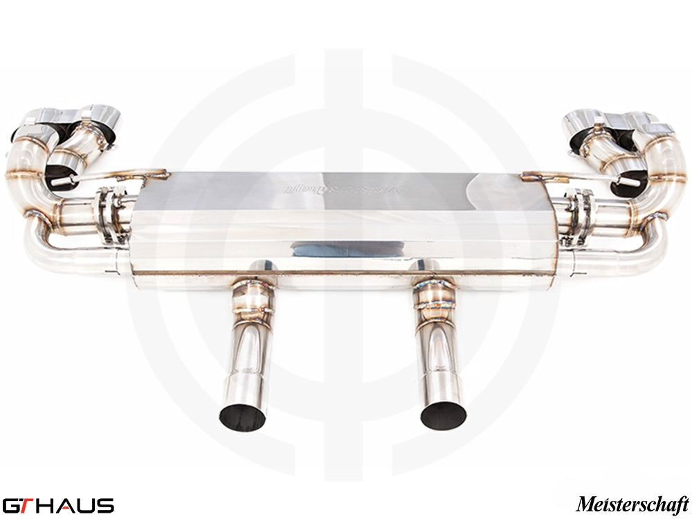 Premium exhaust system for Mercedes-Benz W166 GLE-Class, enhancing performance with a polished stainless steel finish.