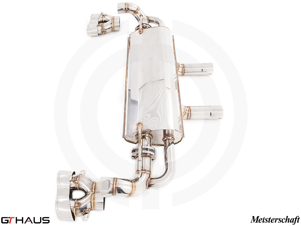 Premium performance exhaust system for Mercedes-Benz W166 GLE-Class, featuring stainless steel construction and electronic valve control.