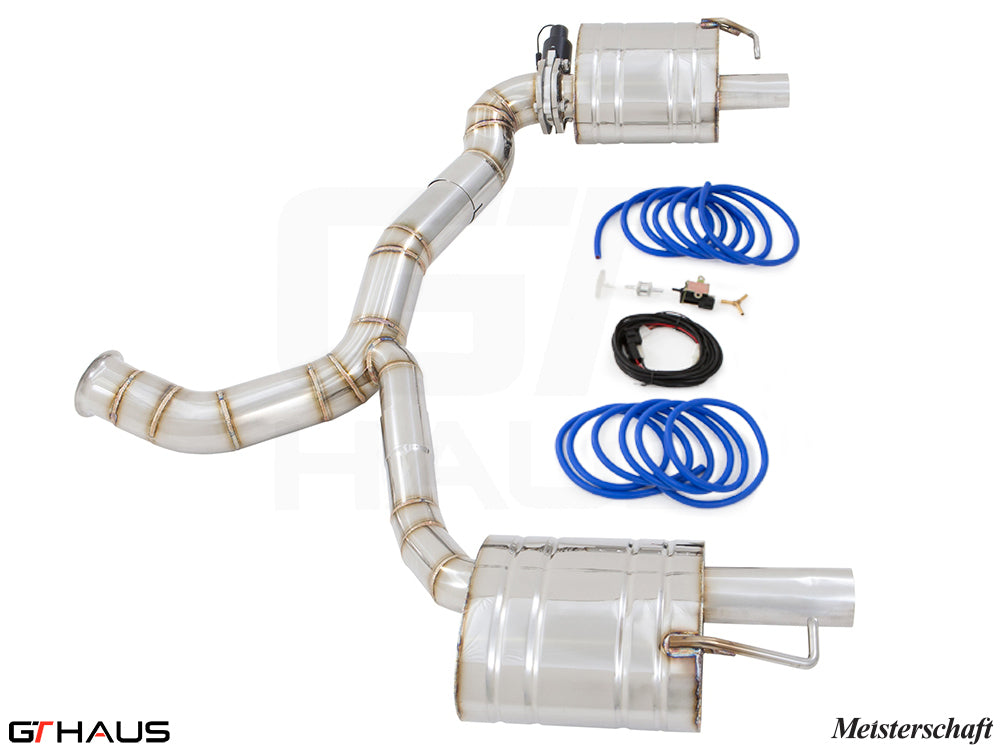 Premium exhaust system for Mercedes-Benz W205 C-Sedan C400/450/43 AMG, featuring stainless steel construction and electronic valve control.