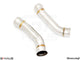Mercedes-Benz W205 C-Sedan 2015-2021 down pipe featuring a secondary cat-delete design for enhanced exhaust flow.