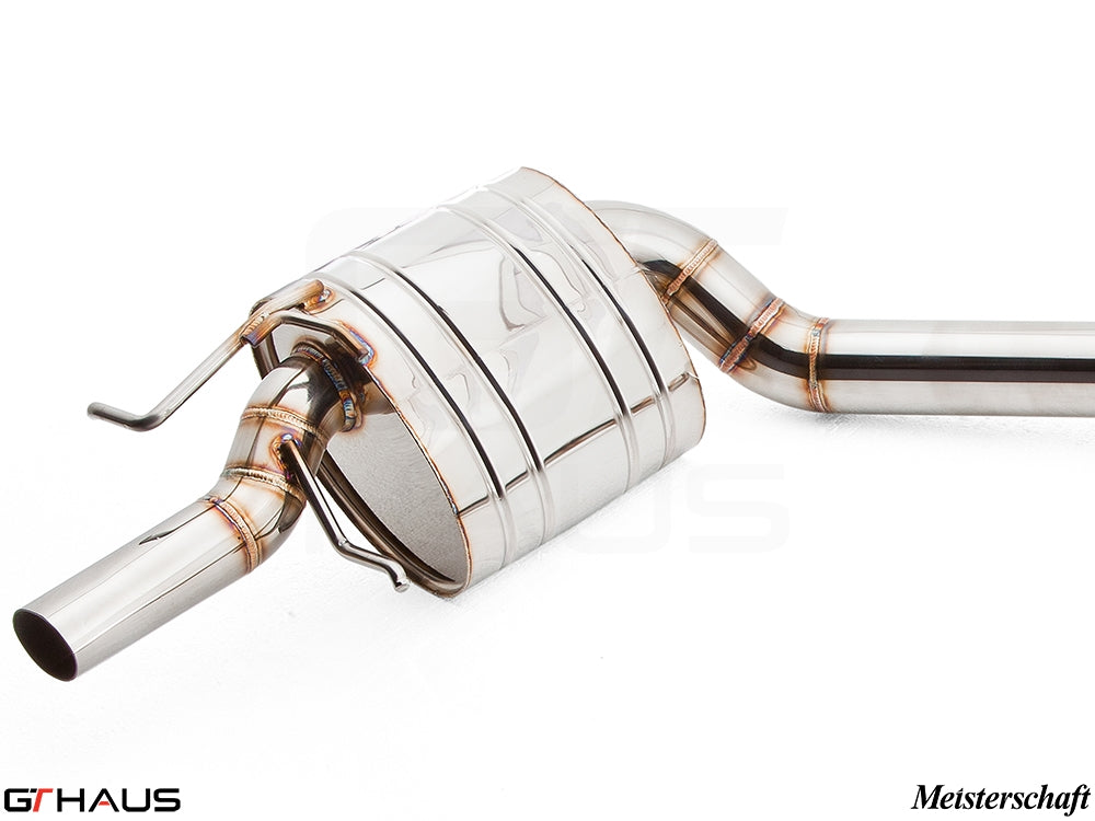 Premium exhaust system for Mercedes-Benz W212 E-Class E350/E400 models, featuring stainless steel construction and precision design.