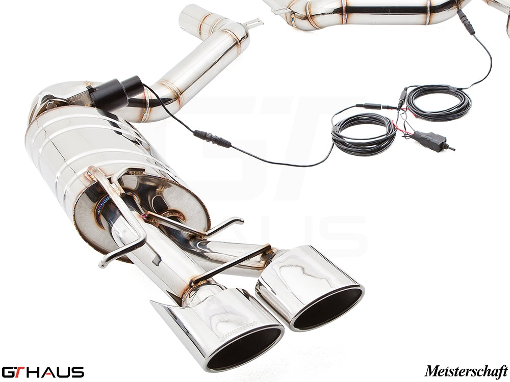 Premium exhaust system for Mercedes-Benz W212 E-Class E63 AMG V8, featuring stainless steel construction and electronic valve control.