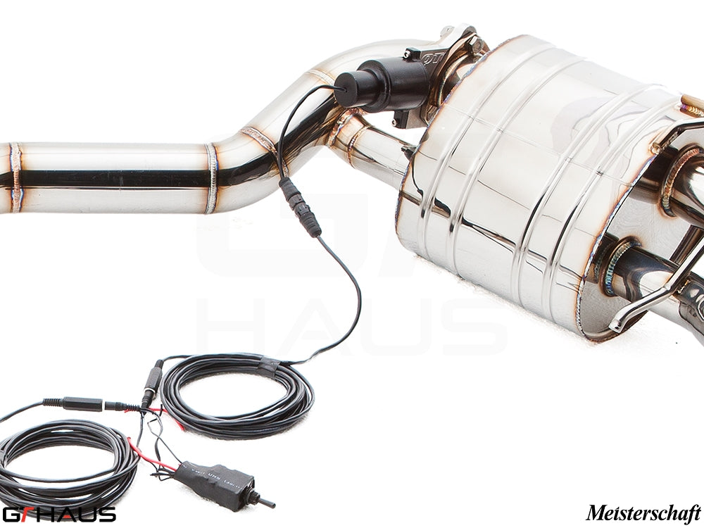 Premium exhaust system for Mercedes-Benz W212 E-Class E63 AMG V8, featuring stainless steel construction and electronic valve control.