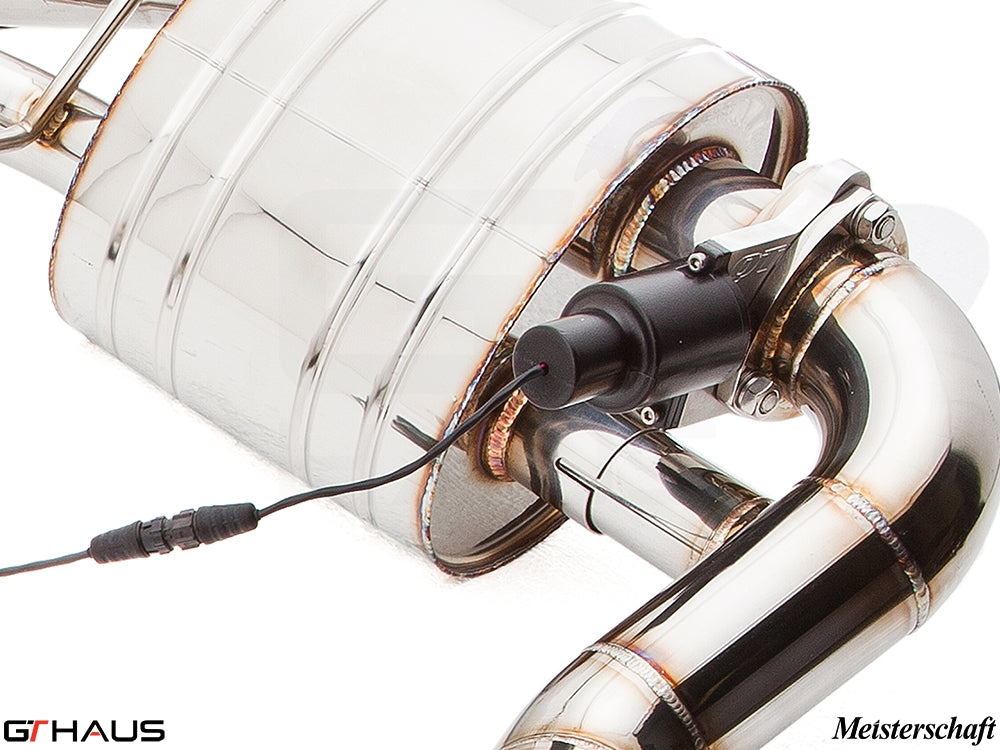 Premium exhaust system for Mercedes-Benz W212 E-Class E63 AMG V8, featuring electronic valve control and stainless steel construction.