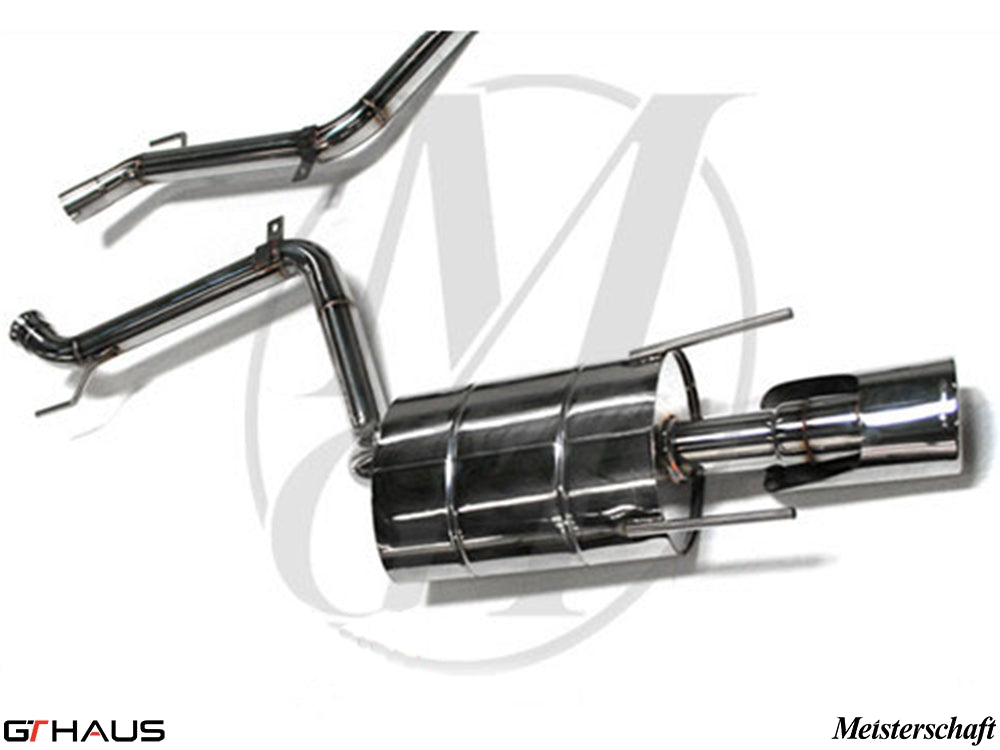Premium exhaust system for Mercedes-Benz W216 CL-Class Coupe CL600 V12, featuring polished stainless steel construction.