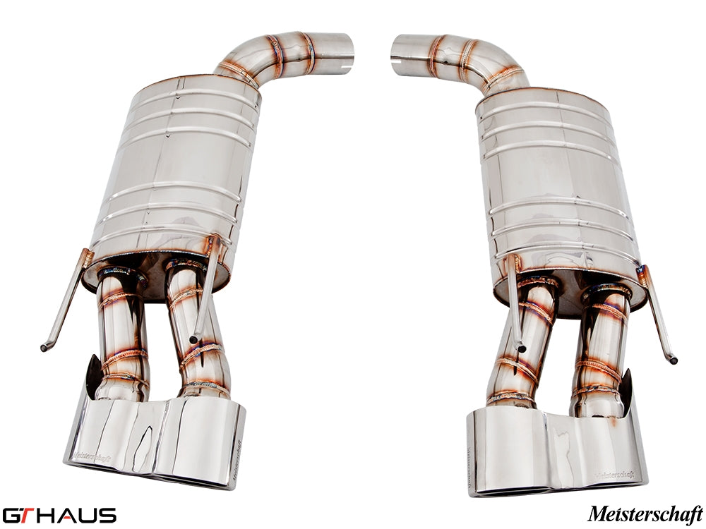 Premium stainless steel exhaust system for Mercedes-Benz W216 CL63 AMG, enhancing performance and sound.