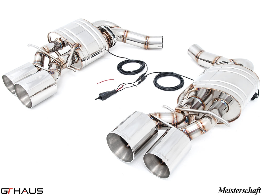 Premium exhaust system for Mercedes-Benz W218 CLS-Class Sedan CLS500/550, featuring stainless steel construction and electronic valve control.