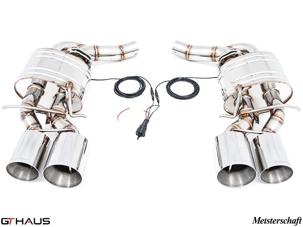 Premium exhaust system for Mercedes-Benz W218 CLS-Class CLS63/63s AMG featuring V8 Bi-turbo, stainless steel construction.