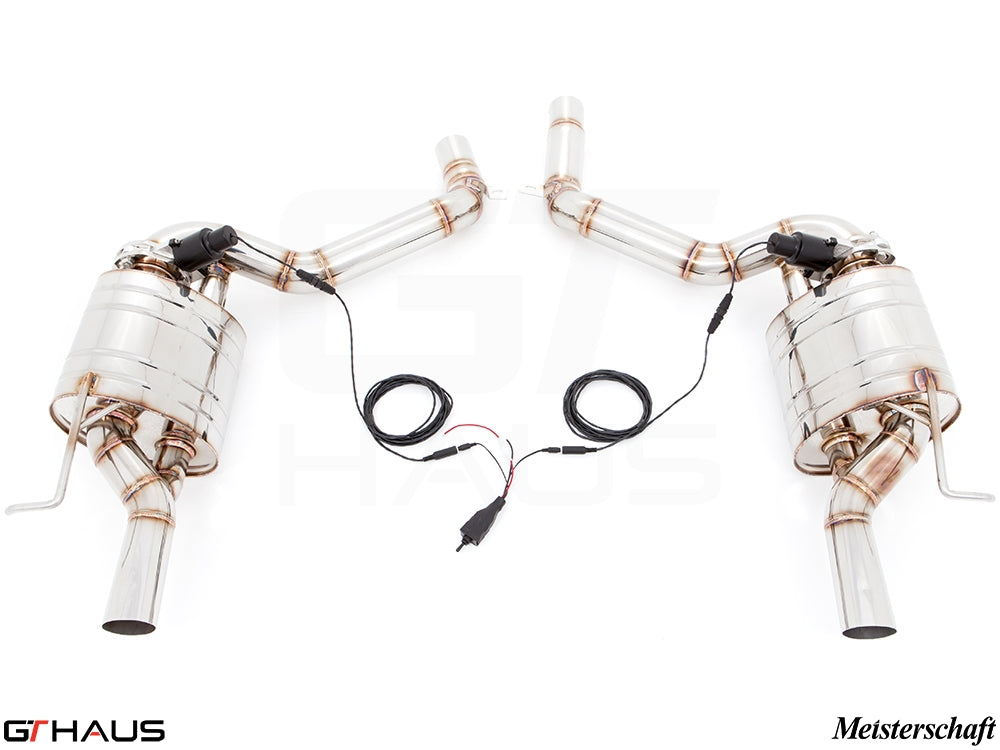 Premium exhaust system for Mercedes-Benz W218 CLS63/63s AMG, featuring stainless steel construction and electronic valve control.