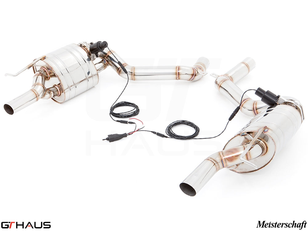 Premium exhaust system for Mercedes-Benz W218 CLS-Class CLS63/63s AMG, featuring stainless steel construction and electronic valve control.