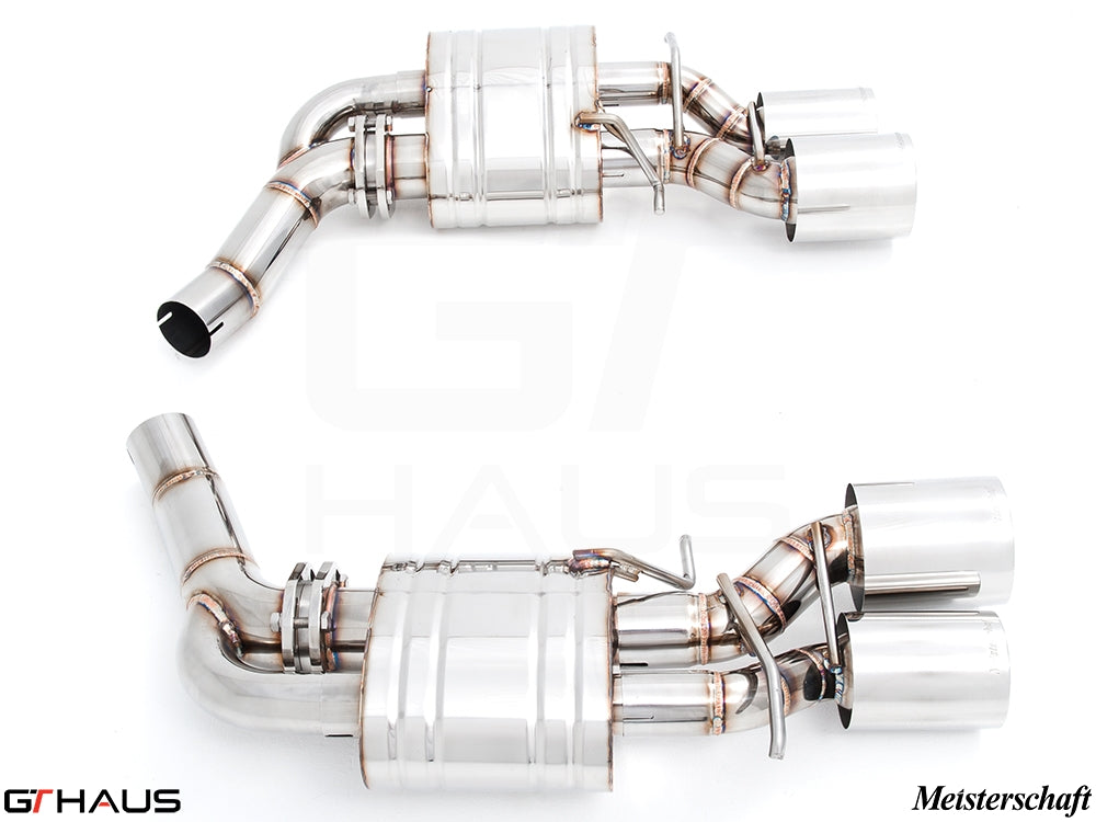 Premium stainless steel exhaust system for Mercedes-Benz W218 CLS63/63s AMG, enhancing performance and sound.