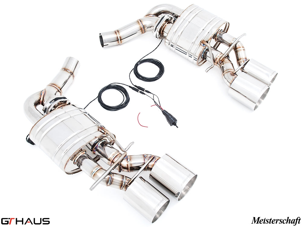 Premium exhaust system for Mercedes-Benz W218 CLS-Class CLS63 AMG, featuring stainless steel construction and electronic valve control.