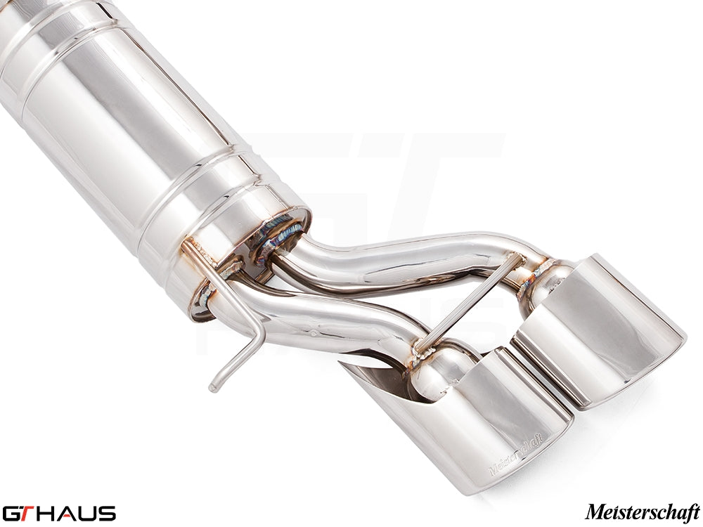 Premium stainless steel exhaust system for Mercedes-Benz W219 CLS-Class CLS350 V6, featuring dual tips and precision design.