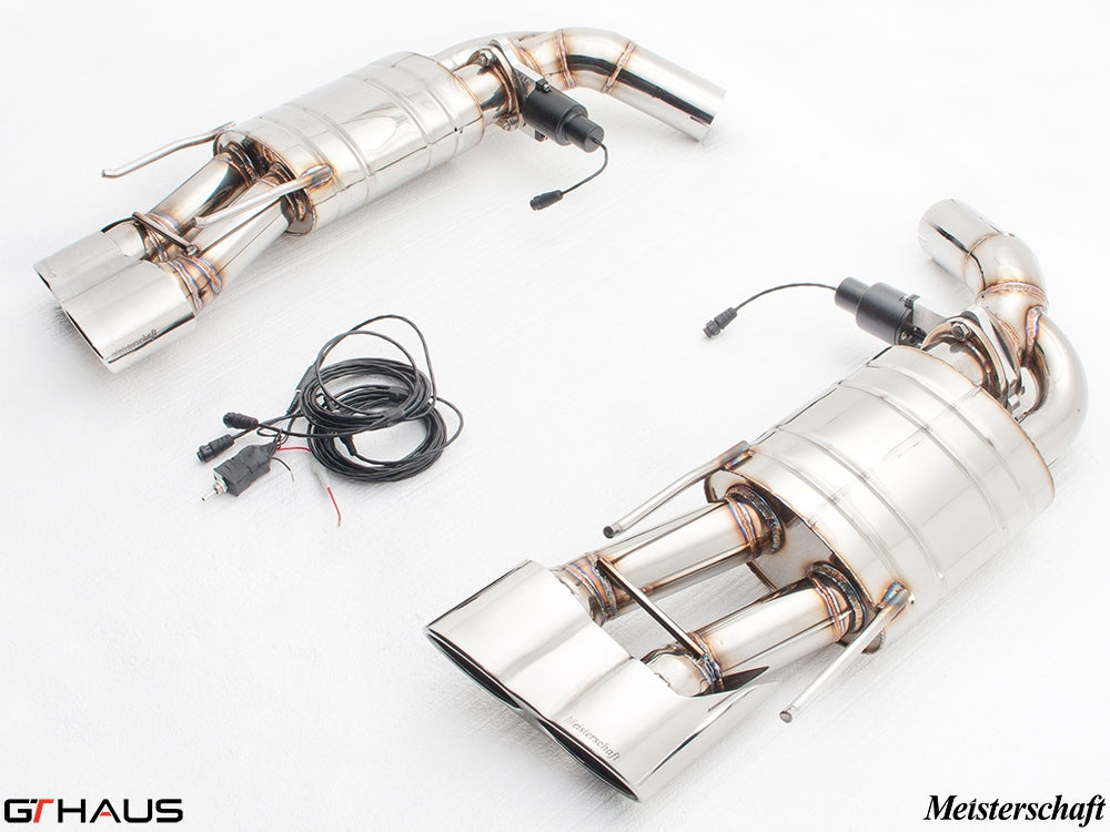 Premium stainless steel exhaust system for Mercedes-Benz W221 S-Class S600 V12, featuring electronic valve control.