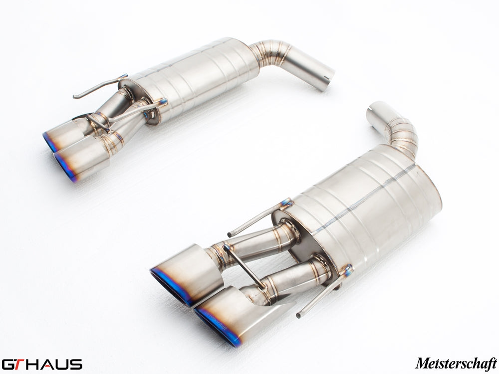 Premium exhaust system for Mercedes-Benz W221 S-Class S600 V12, featuring stainless steel construction and dual tips.