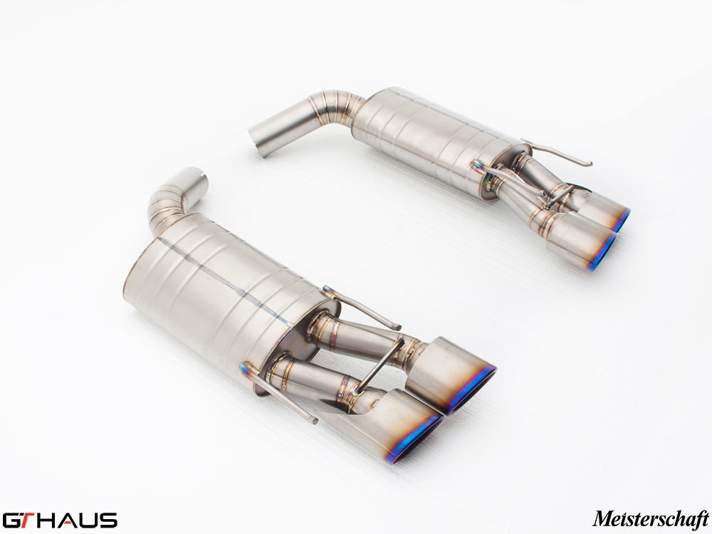 Premium stainless steel exhaust system for Mercedes-Benz W221 S-Class S600 V12, featuring dual tips and advanced design.