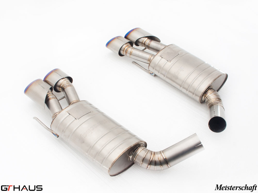 Premium Meisterschaft exhaust system for Mercedes-Benz W221 S-Class S600 V12, featuring stainless steel construction.