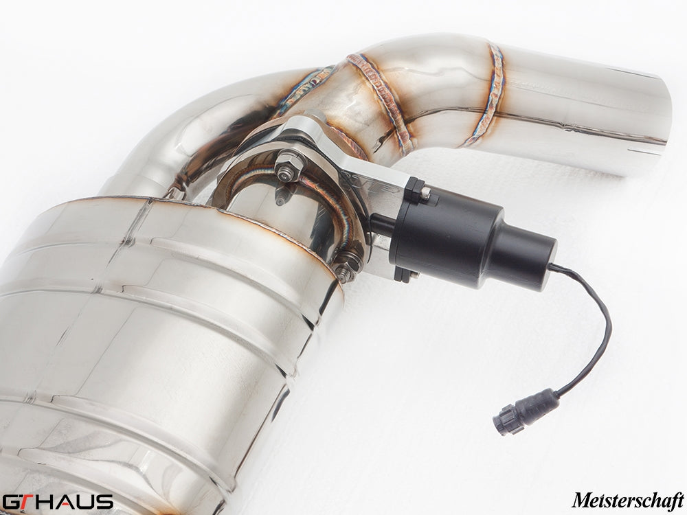 Premium stainless steel exhaust system with electronic valve control for Mercedes-Benz W221 S65 AMG V12 Bi-turbo.