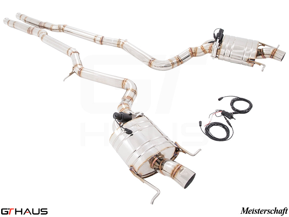 Premium exhaust system for Mercedes-Benz W222 S-Class Sedan S550/560 featuring stainless steel construction and electronic valve control.