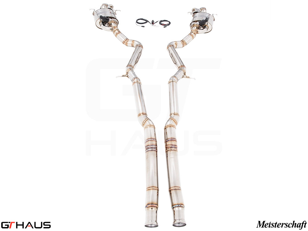 Premium exhaust system for Mercedes-Benz W222 S-Class Sedan S550/560 featuring V8 Bi-turbo, designed for performance.