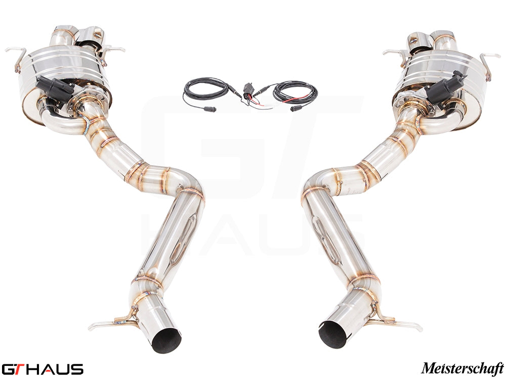 Premium exhaust system for Mercedes-Benz W222 S-Class Sedan S550/560, featuring stainless steel construction and electronic valve control.
