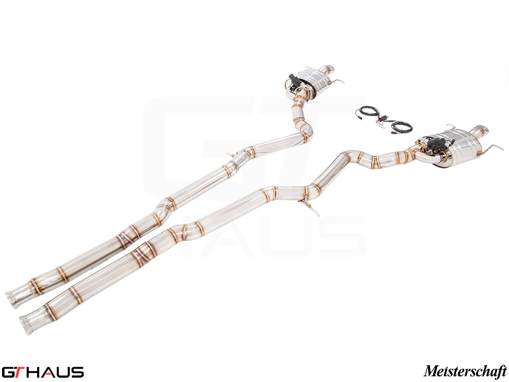 Premium exhaust system for Mercedes-Benz W222 S-Class S600/S650, featuring stainless steel construction and electronic valve control.