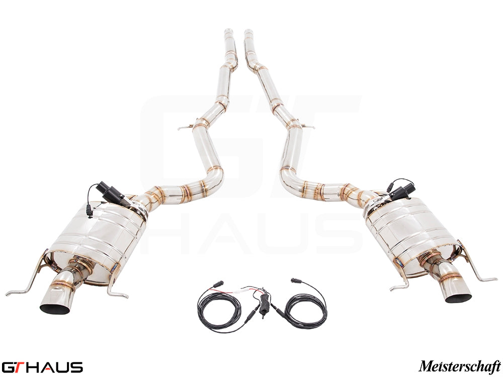 Premium exhaust system for Mercedes-Benz W222 S-Class Sedan S600/S650, featuring stainless steel construction and electronic valve control.