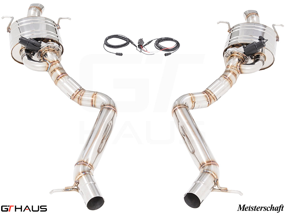 Premium exhaust system for Mercedes-Benz W222 S-Class S600/S650 Maybach, featuring stainless steel construction and electronic valve control.