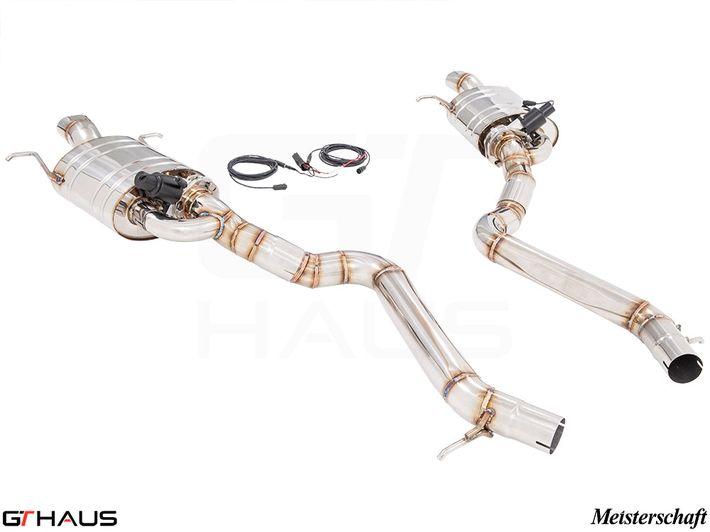 Premium exhaust system for Mercedes-Benz W222 S-Class Sedan S600/S650 with V12 Bi-Turbo, featuring electronic valve control.