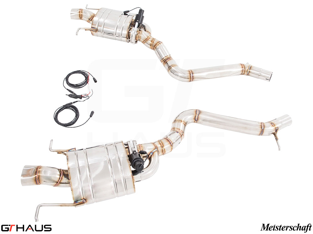 Premium exhaust system for Mercedes-Benz W222 S-Class Sedan S600/S650, featuring stainless steel construction and electronic valve control.