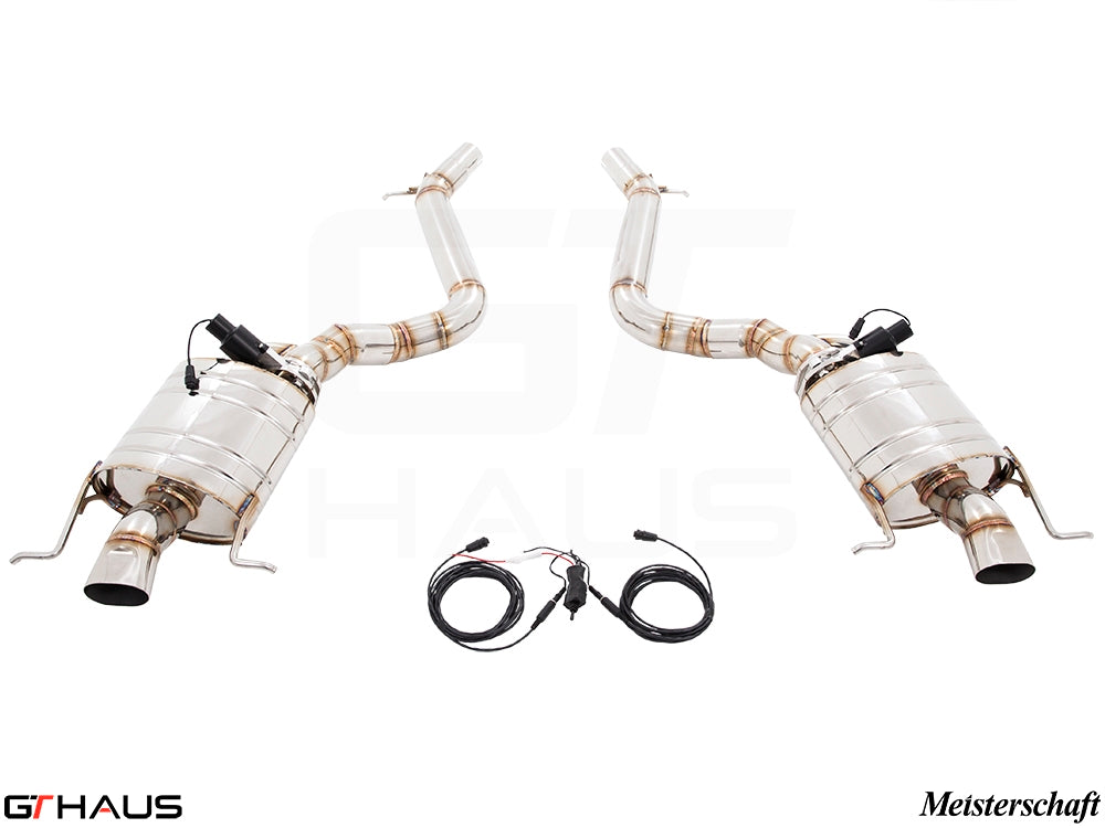 Premium exhaust system for Mercedes-Benz W222 S-Class S63 AMG, featuring stainless steel construction and electronic valve control.