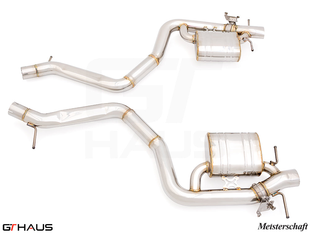 Premium exhaust system for Mercedes-Benz W223 S580, featuring stainless steel construction and precision engineering.