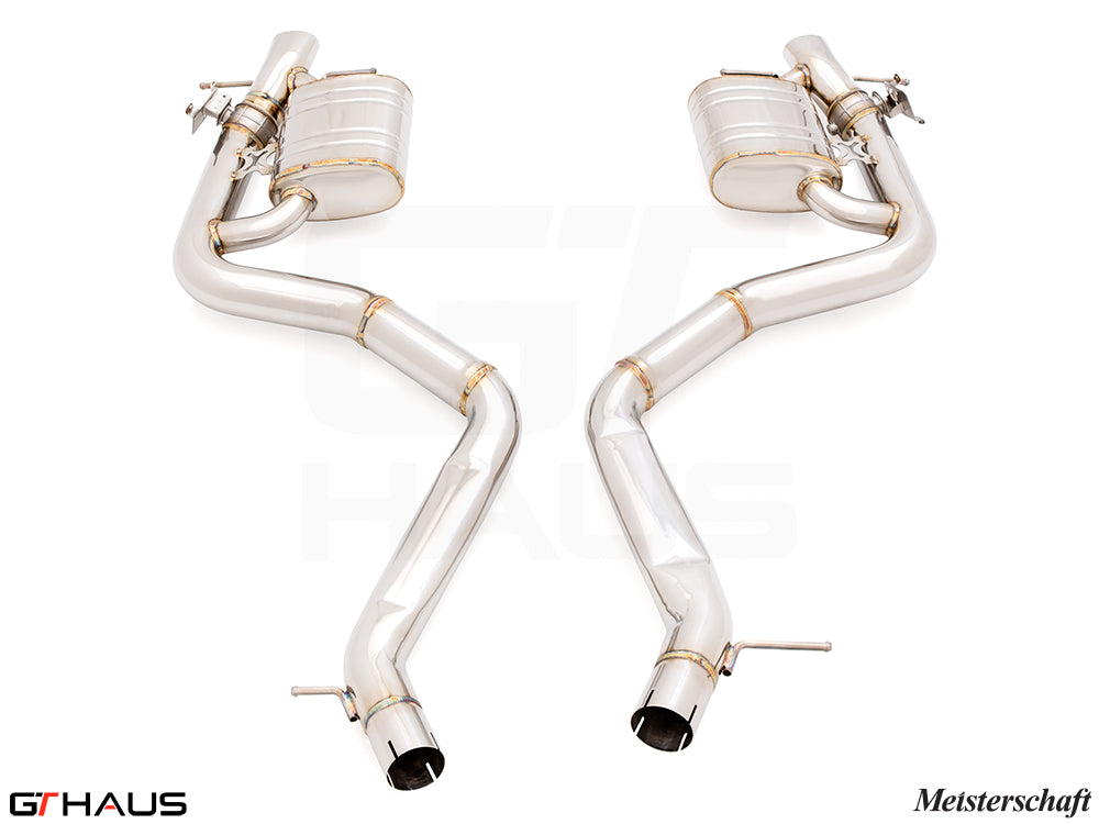 Premium exhaust system for Mercedes-Benz W223 S580 Sedan, featuring stainless steel construction and enhanced performance.